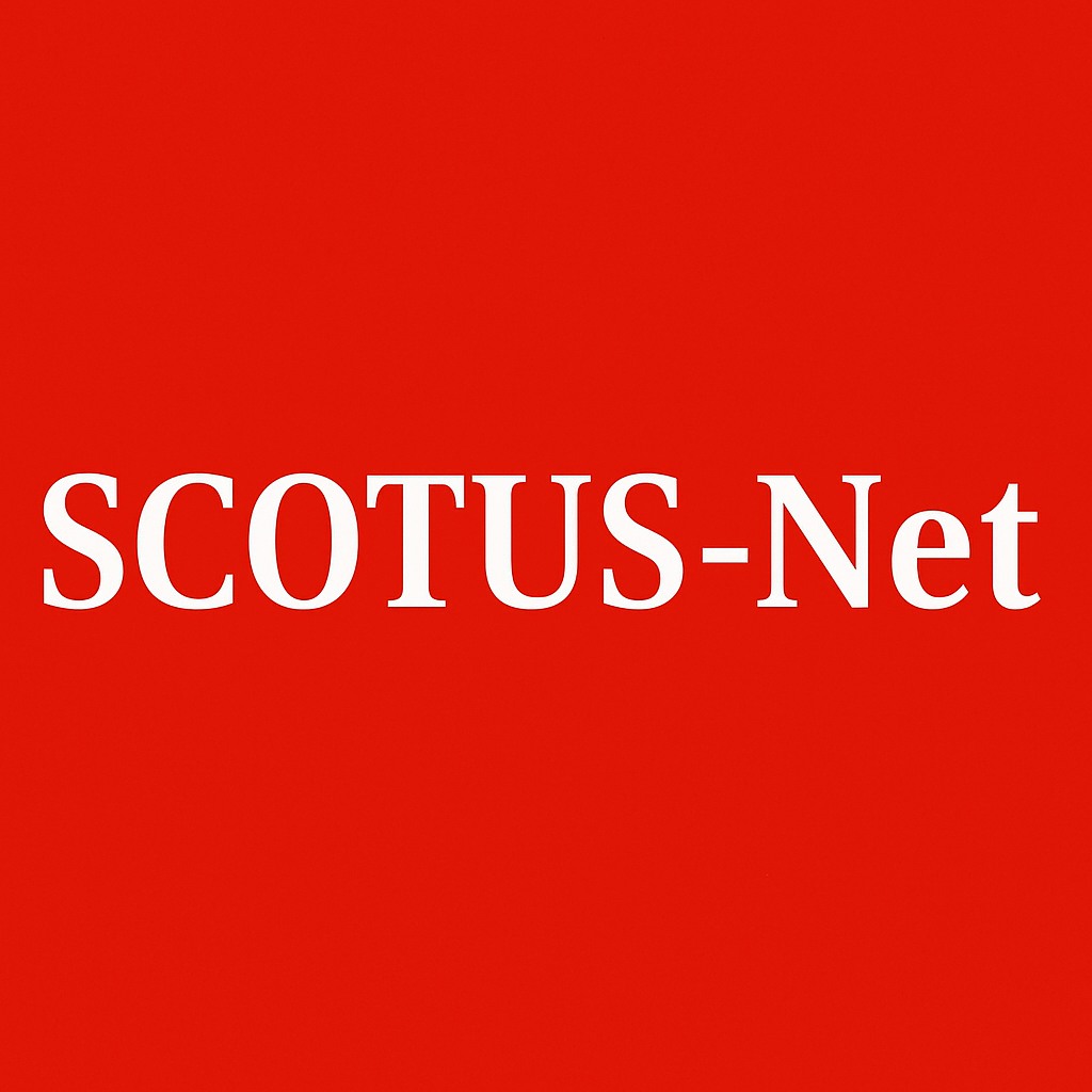 The SCOTUS-Net wordmark, white on red